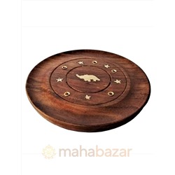 Подставка для благовоний деревяный круг, 10 см, производитель махабазар.клаб; Stand for incense round wood, 10 cm, MAHAbazar.club